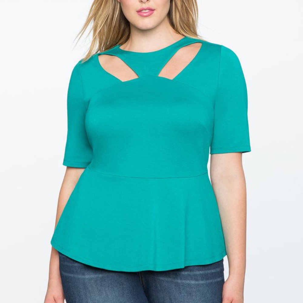 NEW - Cut Out Detail Peplum Top